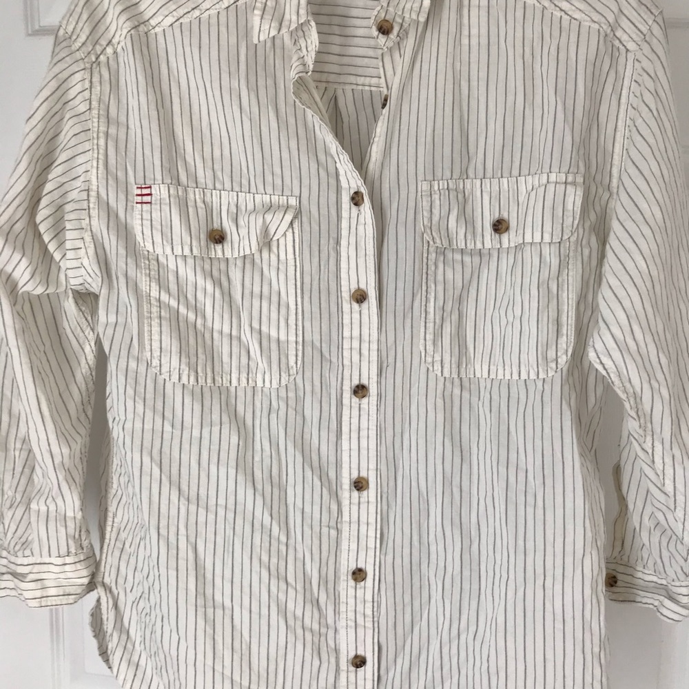 Oversized Striped Button-down